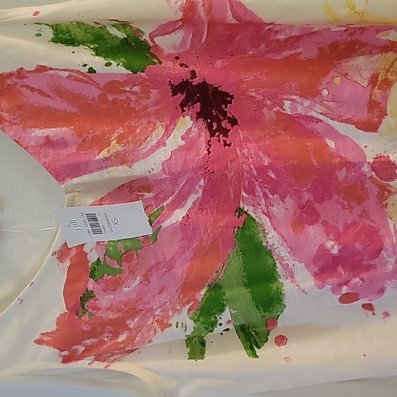 J Jill Floral Sleeveless Top - Pink and Yellow Xs - Picture 2 of 6